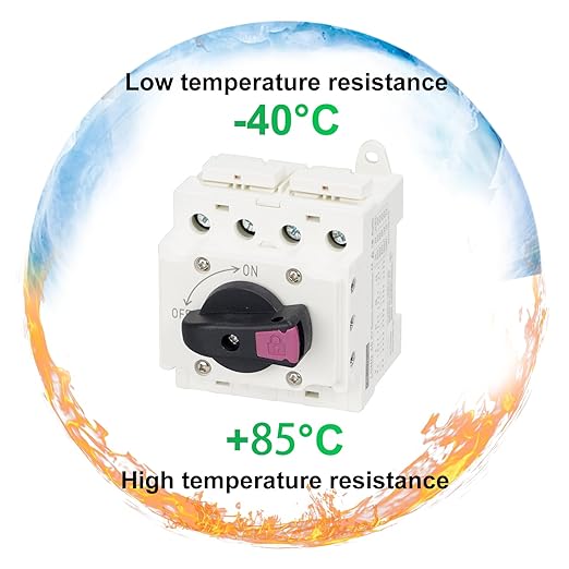 Solar Isolator Disconnect Switch 32A DC 1500V 4 Poles Circuit Breaker for Solar PV System, Rvs and Homes(DIN Rail Mount, Lockable)