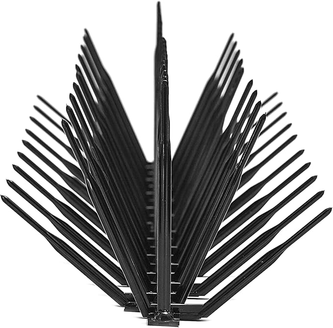 Bird B Gone - Black Plastic Anti Bird Spikes (100') - Humane Deterrent - Stops Pigeons & Birds from Roosting - UV-Stabilized Polycarbonate - for Rooftops, Ledges, Fences, Etc - Made in USA