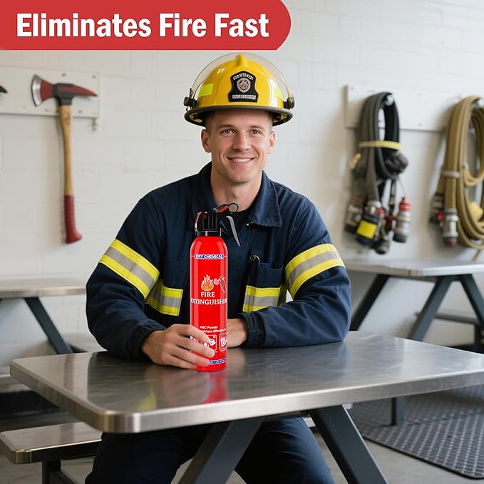 4 Pack ABC Fire Extinguishers for Home & Vehicle, 600ml Dry Chemical Fire Extinguisher with Mounting Bracket – Ideal for Kitchen, Car, Boat, RV & Business Safety
