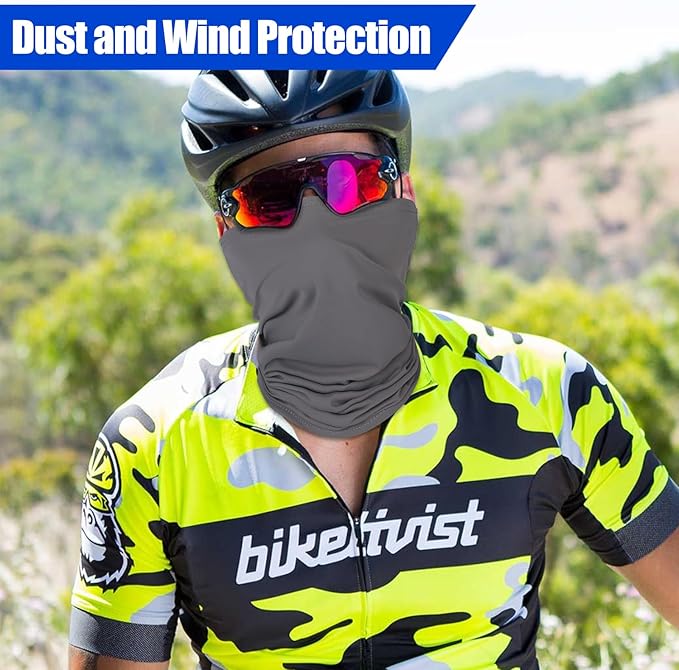 Mandydov Summer Cooling Neck Gaiter Face Mask Breathable Balaclava, UV Protection Wind Dust Proof Face Cover Scarf