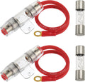BOJACK 8 Gauge AWG 1ft Power Wire with 30 Amp AGU Fuse Holder 30A（Pack of 2）