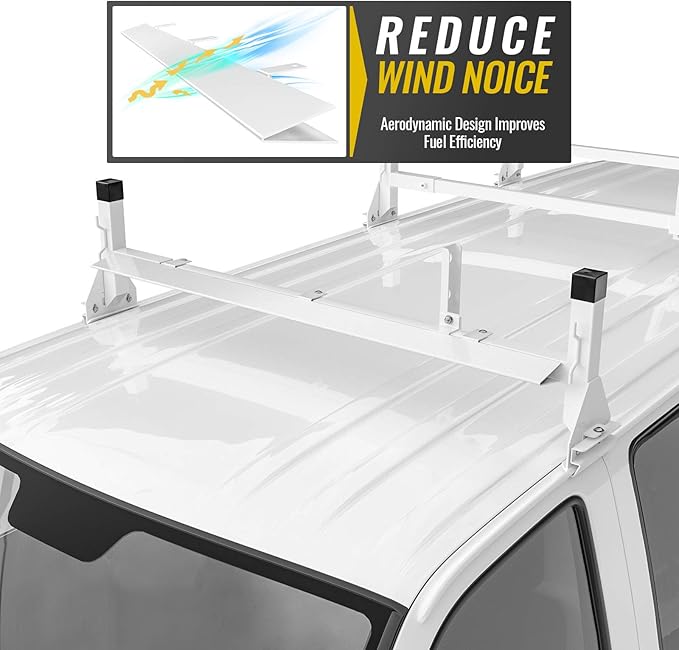 AA-Racks Aluminum 51" Ladder Rack Wind Deflector, Van Rack Accessory Model AX27 Series White