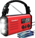 AM FM NOAA Portable Emergency Radio，USB-C/Solar/Hand Crank Charging, Strong Reception & Sound, Large Dial Easy to Use,Alert, Flashlight, Reading Lamp, Cell Phone Charger and SOS Siren