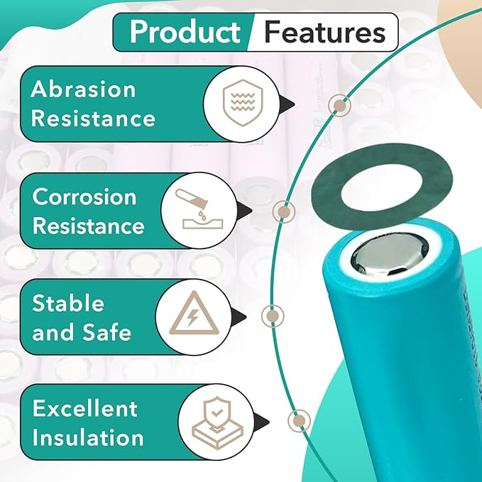 600 Pcs 21700 Lithium Battery Insulator Ring Self-Adhesive Insulating Paper Adhesive with Adhesive Backing (Green)
