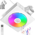 VIVOHOME Bathroom Exhaust Fan with RGB Light & Humidity Sensor (160-110-30CFM) & Bluetooth Speaker - 2700K/4000K/5700K LED Light, EC Motor Retrofit Bath Fan, No Attic Access Needed