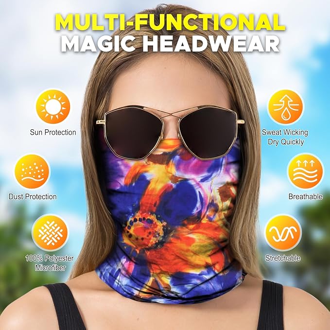 JOEYOUNG Headwear, Bandana, Neck Gaiter Head Wrap Headband Balaclava Magic Scarf