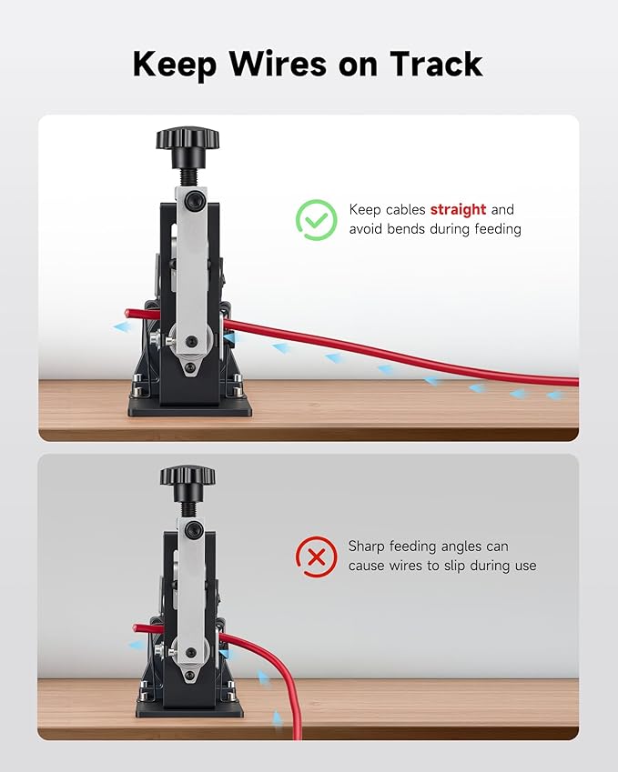 CREWORKS Automatic Wire Stripper Machine, Wire Stripper Electrical for 0.06"-0.9" (1.5-22 mm) Copper Wires with 3 Operation Modes, Wire Stripping Tool with Hand Crank for Scrap Wire Recycling