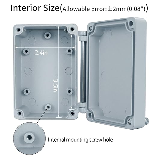 Aluminum Enclosure Project Box Aluminum Alloy Metal Junction Box Outdoor Waterproof Dustproof Project Box Outdoor Electrical Universal Enclosure Gray 3.9"x2.7"x2"