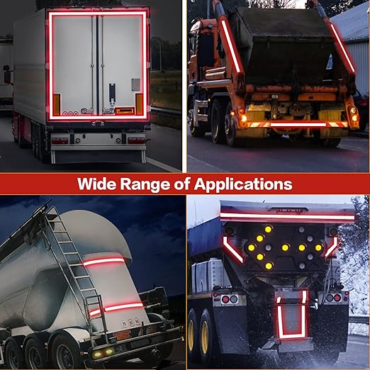 Red Reflective Tape, 2 Inch x 65 Feet, High Viscosity Safety Reflective Tape Outdoor Waterproof for Trailers, Bikes, Cars