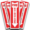 iSYFIX Fire Extinguisher Reflective Sticker Sign – 5 Pack 4x12 – Premium Self-Adhesive Vinyl, Laminated for Ultimate UV, Weather, Scratch, Water and Fade Resistance, Indoor and Outdoor