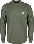 BOCOMAL FR Shirts for Men Melt Pocket Lightweight Crew T-Shirt NFPA2112/CAT2 Fire Resistant Work Shirt