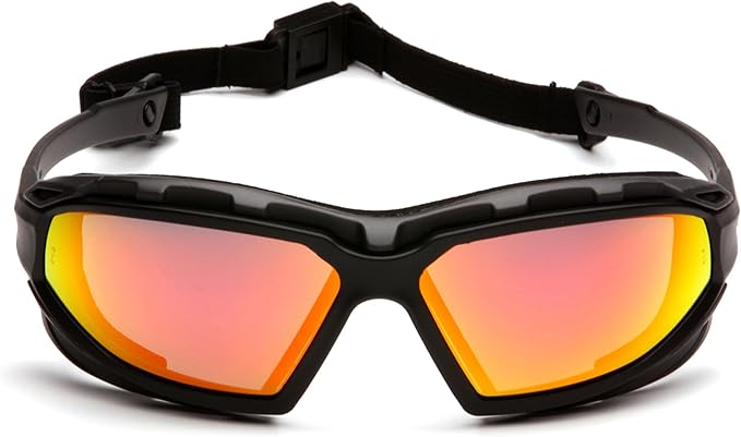 Pyramex Safety Highlander XP Eyewear, Frame/Indoor-Outdoor Mirror Anti-Fog Lens