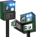 2 Packs 2026 Upgraded Ultrasonic Animal Repeller for Outdoor Yard, Solar Powered Deer Repellent Devices with Motion Sensor & Flashing Light Waterproof Cat Deterrent for Rabbits, Raccoons, Squirrels