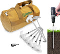 16 Pack Tent Stakes Heavy Duty - 8" Ground Anchors Screw in - Camping Stakes with Grow in The Dark Heads - Metal Threaded Tent Spikes with 1 Hex Head Driver, 1Stopper T Pull Hook and Storage Bag