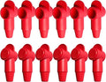 Ampper 12 Pcs Silicone 1/4", 5/16" Stud Terminal Covers, Flexible Post Terminal Cover Protector Boot for Battery Power Junction Block Post, Fits 6-1 Gauge Wire (Red)