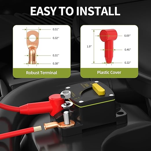30 Amp Marine 12V-48V DC Automotive Replacement Circuit Breaker & Circuit Breaker Manual Reset Switches with Overload Protection Waterproof for RV, Car, Boat, ATV, Truck 1 Pack