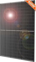 DOKIO 400W 31V Mono Solar Panel - Works for 12V/24V Systems, Equipped with 9.84ft MC4 Wiring, Perfect for Gardens, Courtyards, Greenhouses, Sheds, Terraces & Off-Grid Battery Charging