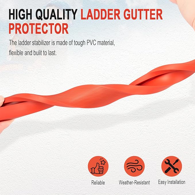 Ladder Stabilizer for Gutters and Roof, Anti-Slip Ladder Safety Covers with 1” Wide Offset “T” Profile, Ladder Gutter Protector with Strong Grip, Ladder Bumpers for Scratch Protection, 2 Pack