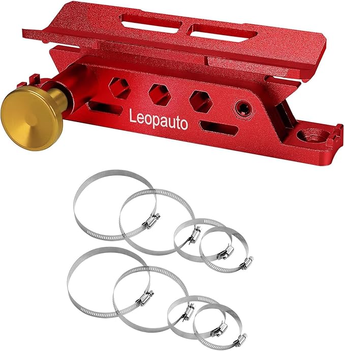 Universal Fire Extinguisher Mount, Aluminum Quick Release Roll Bar Fire Extinguisher Bracket Holder with 8 Clamps Compatible with Jeep Wrangler JK TJ JL JKU Polaris RZR Ranger UTV, Red