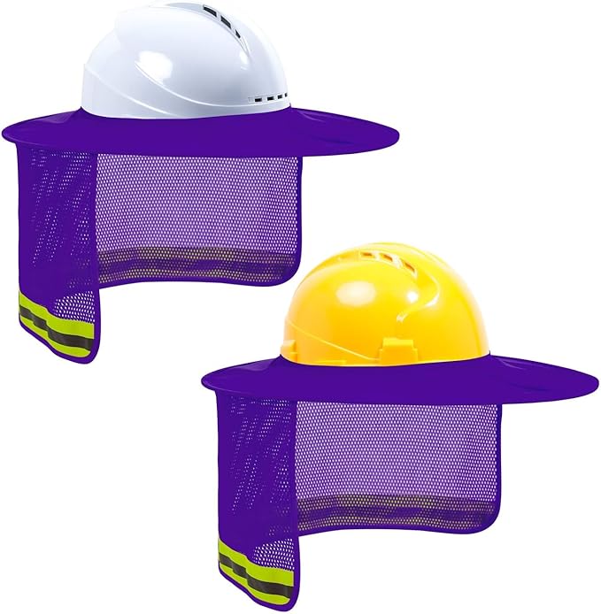 TCCFCCT Hard Hat Sun Shade, Full Brim Neck Shield, 2Packs, Hard Hat Not Included