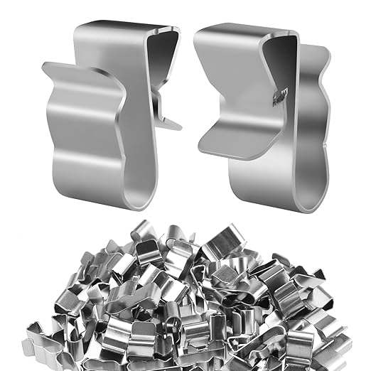Aifeier ET 60Pcs Trailer Frame Wire Clips, 304 Stainless Steel Cable Clamps 23 mm Solar Panel Wire Clips Double Wire Clips Trailer Floor Clips for PV Wiring Boat Cable