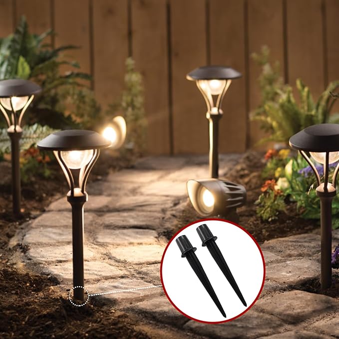8 Pack 5.3 Inch Solar Light Stakes Replacement, Plastic Ground Spikes for Solar Wheat Ear Flower Light Outdoor Landscape Path Christmas Yard Garden Deco (Inside Diameter 0.63 Inch)