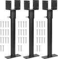 3 Pack 304 Stainless Steel 3.6" Heavy Duty Saddle Roof Riser for Patio Pergolas, 18-1/4" High (Black)