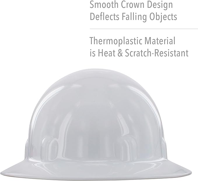 Fibre-Metal by Honeywell SuperEight Thermoplastic Full Brim Hard Hat with 8-Point Ratchet Suspension, Hi-Viz Strong Orange with Silver Reflective Tape -E1RW46A289