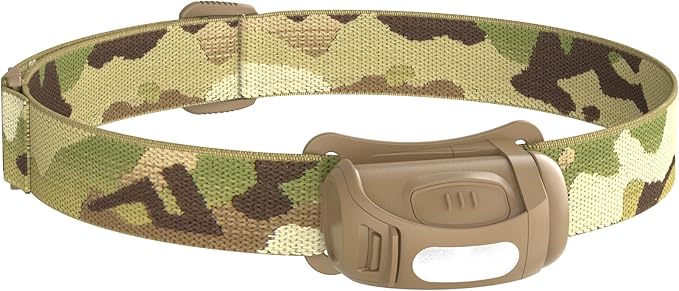 Princeton Tec FRED Tactical LED Headlamp Rugged Reliable Lighting with Multiple Brightness Levels Red and White LEDs Hands Free Compact Design Ideal for Field,Utility Work & Professional Use-Multicam