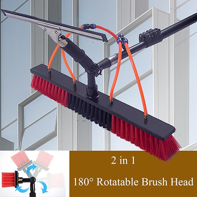 Extendable Water Fed Solar Panel Cleaner, 10.8M Solar Panel Cleaning Equipment, 55Cm Water Fed Telescopic Brush for Cleaning Photovoltaic and Solar Panels Black,B,Brush 55cm,3.6m / 12ft