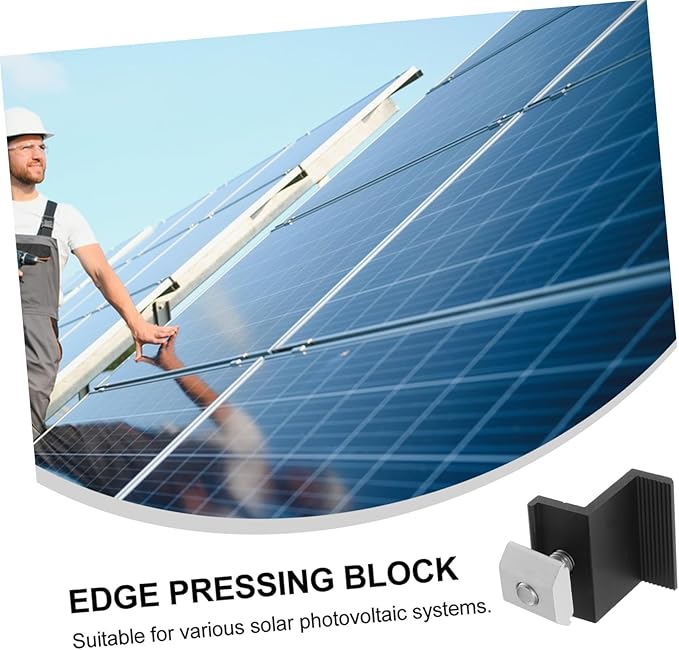 POPETPOP 4pcs Solar Panel Brackets Aluminum Alloy Mounting Clips Middle Clamp End Clamp Solar Mounting Kit for Systems