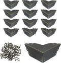 Mcredy 12 Pcs Table Corner Protectors Retro Bronze Metal Corner Guards Covers Decorative with Nails for Furniture Edge Protectors, 2.8"x2.8"x1.2"(LxWxH), Side Length 2.8"