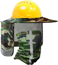 TCCFCCT Hard Hat Sun Shade - Full Brim Mesh Neck Shield, High Visibility Visor, Face Scarf, Accessories - 2 Packs, Camo (Hat Not Included)