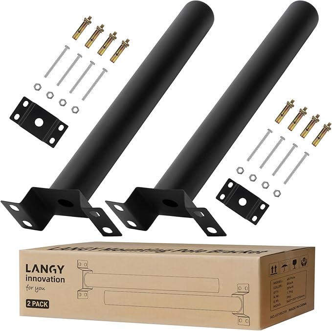 Mounting Brackets Extension Arm for Solar Street Light, Light Fixture Bracket Pole for Wall, Fence, Tree, Yard, Barn