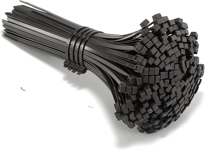 Zip Ties, Cable Ties, 1000Pcs 8Inch 48Lb Tensile Strength Black Premium Self-Locking Nylon Zip Ties For Home Office, Garden, Workshop Fences
