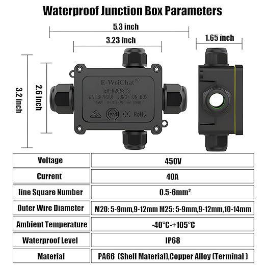 4 Way IP68 Waterproof Junction Box, 2 Pack Outdoor Electrical Terminal Block with Screwdriver, for Landscape Lighting, Garden Lights, LED Displays, Solar and Marine Applications