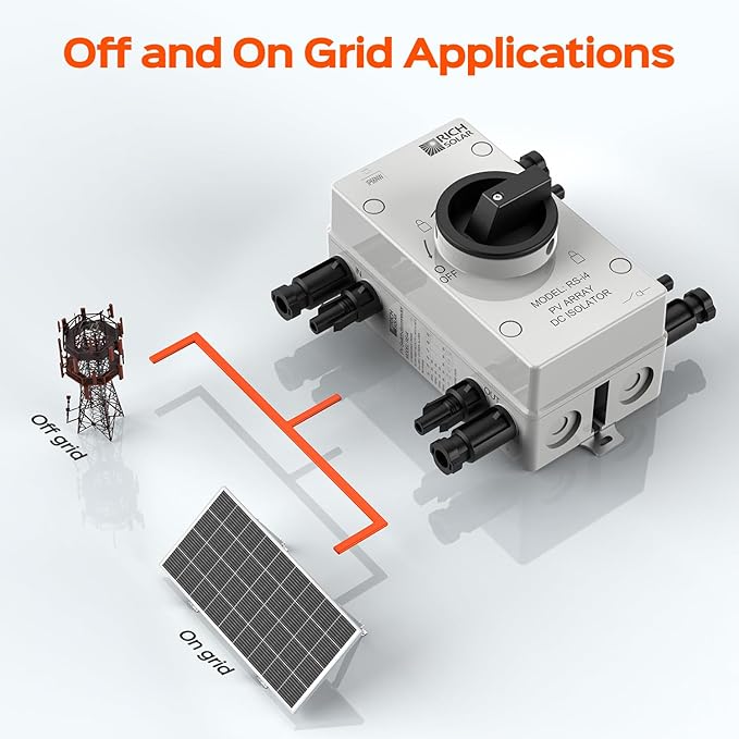 RICH SOLAR Solar PV DC Quick Disconnect Switch 1500V 32 Amps & 800V 55 Amps, RS-i4