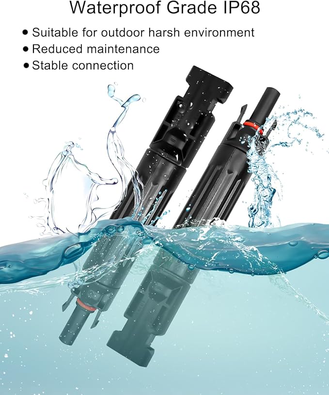 5 Pcs 10A Solar Fuse Holder Inline with Male and Female Connector for Solar Panel and Solar Controller, IP68 Waterproof Solar Fuse Connector with 10 Fuse