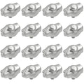 16 Pcs M2 Simplex Single Bolt Wire Rope Clips, Stainless Steel Wire Rope Clip Cable Clamps Caliper for 1/16 Inch Diameter Wire Rope