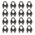 HSTECH 16PCS 3/16 Inch M4 304 Stainless Steel Wire Rope Cable Clip Clamp, Used for Anything That Involves Cable Clips: Rigging, Temporary Guardrail Systems, Securing Loads, Hanging Banners Or Flags