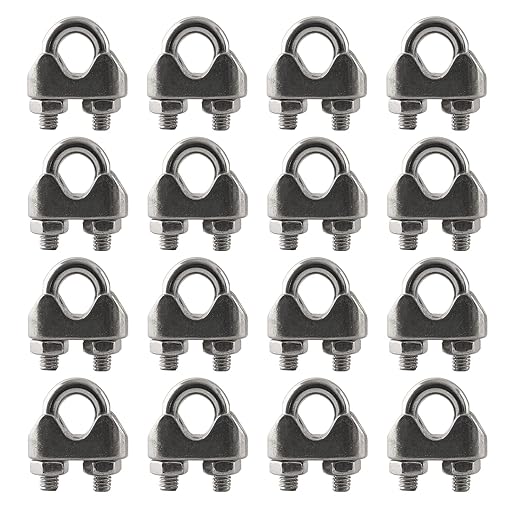 HSTECH 16PCS 3/16 Inch M4 304 Stainless Steel Wire Rope Cable Clip Clamp, Used for Anything That Involves Cable Clips: Rigging, Temporary Guardrail Systems, Securing Loads, Hanging Banners Or Flags