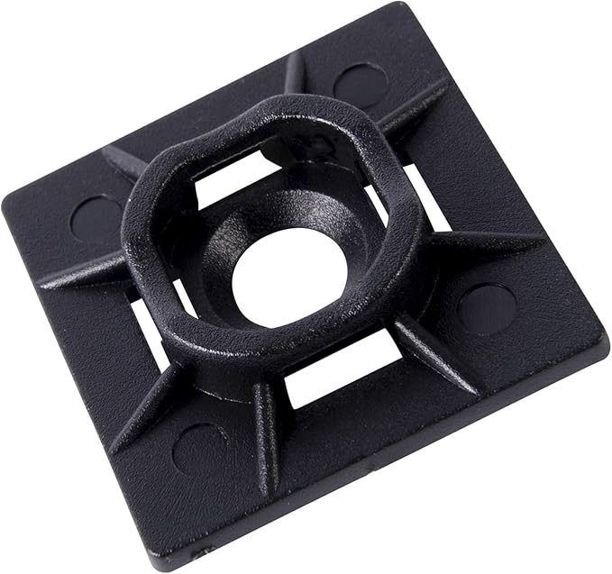 Gardner Bender MB-20UVB Cable Tie Mounting Base, 1 Inch. x 1 Inch., Wire / Cord Management Industrial and Household Use, 100 Pk., UV Resistant Black