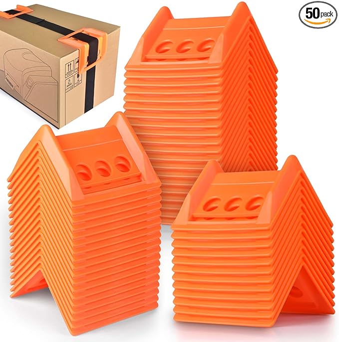 CONLI 50 Pack Edge Corner Protectors for Cargo Load Truck Shipping, Flatbed Accessories Plastic Flatbed Edge Protector Used Together with Webbing to Protect Cargo