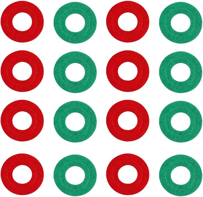 16 PCS Battery Terminal Anti-Corrosion Washers - Red & Green Fiber Gasket Protectors with Adjustable Inner Ring for Car, Truck, Marine & RV Batteries