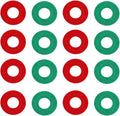 16 PCS Battery Terminal Anti-Corrosion Washers - Red & Green Fiber Gasket Protectors with Adjustable Inner Ring for Car, Truck, Marine & RV Batteries