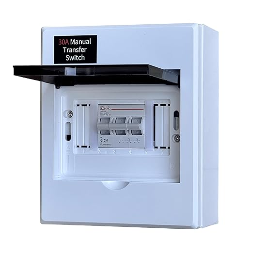 30A Generator Transfer Switch, Manual Transfer Switch 120/240V 7500W Capacity Tailor-Made for Portable Generator. 30A 3P Dual Power Manual