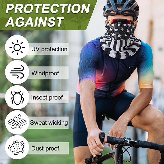 Bonuci 100 Pcs Neck Gaiter Bulk Seamless Neck Gaiter Face Coverings Breathable Elastic Headwear Bandana for Women Men