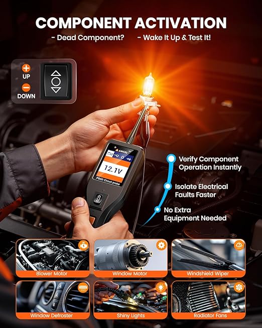 ANCEL PB60 Automotive Circuit Tester, Power Circuit Probe Tool, 12-24V Electrical Short Open Breaker Circuit Finder, AC/DC Current Resistance, Digital Volt Ohm Meter, Activate Component, for 99% Car