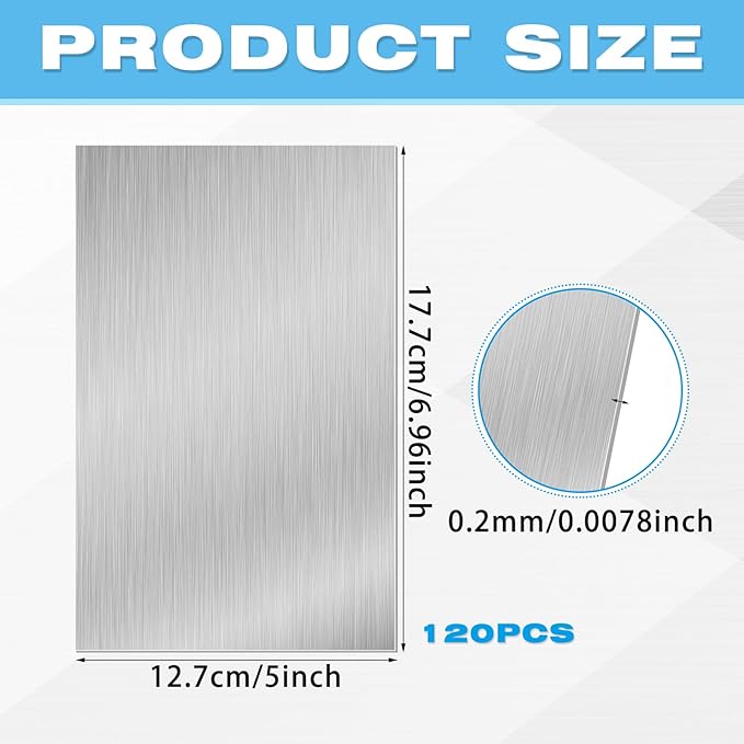Therwen 120 Pcs 5 x 7 Inch Flashing Aluminum Sheet Roof Flashing Metal Roof for Shed Weatherproofing Areas Around Chimneys or Skylights (Silver)