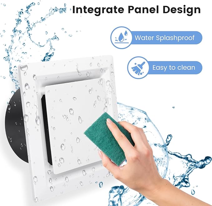 Bathroom Exhaust Fan for Ceiling Mount, Household Bath Vent Ventilation Fans with 1.0 Sones Quiet Operation, 110 CFM with 4" Duct Collar, 26W Low Consumption (housing size 9.2"x9.2")